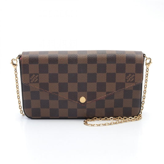 LV Felicie Pochette chain Shoulder Bag N40492 Damier Ebene  Women